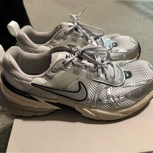 Nike V2K Run White and Gray Sneakers
